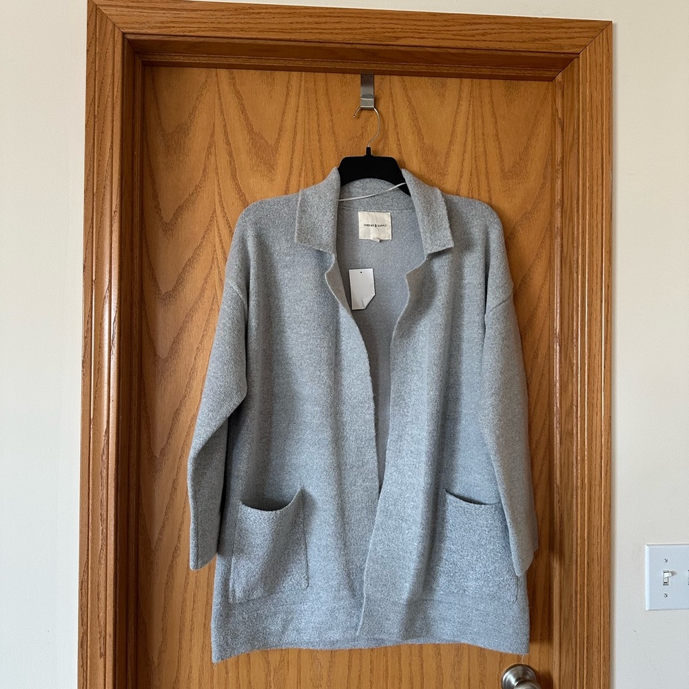 New Thread and Supply grey Cardigan